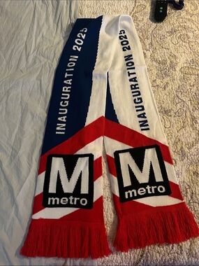 Metro Red White Blue Inauguration 2025 Logo Scarf